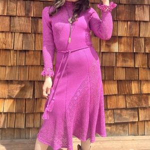 Vintage 1970’s crotchet knit dress by Miss JoAnn California size small medium